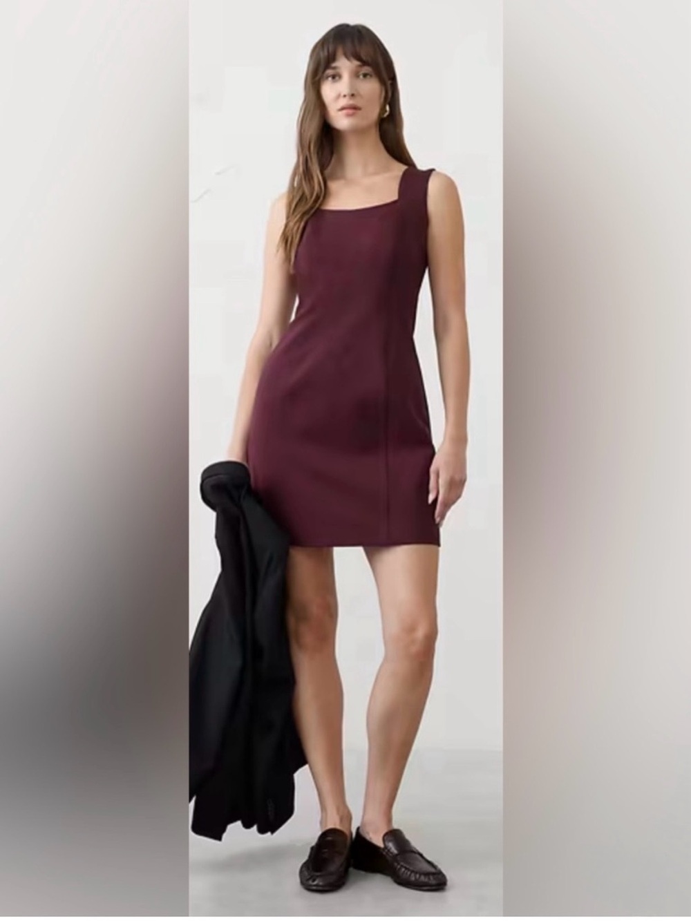 NWT Banana Republic Factory Seamed Mini Dress Size 6P in color Vino Rosso - Picture 2 of 11